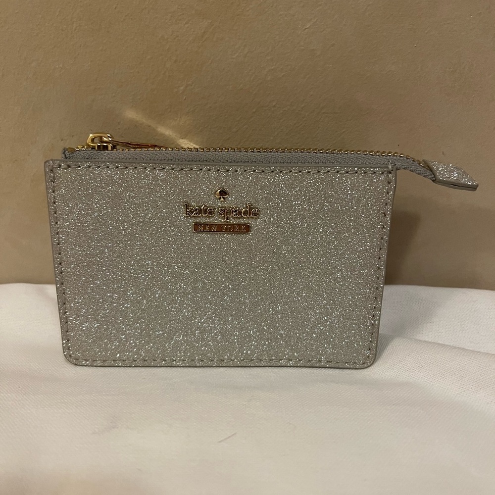 Silver Glitter Kate Spade Wallet/Key Holder